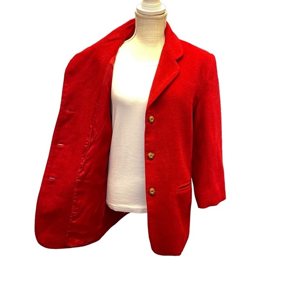 Vintage By Esprit Red Wool Blend Winter Jacket Size: M - Picture 5 of 11